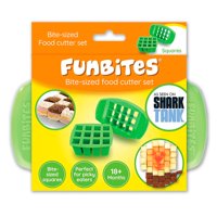 Cortador De Sándwiches Funbites Para Comida Infantil, Cuadrados Verdes, Paquete De 1