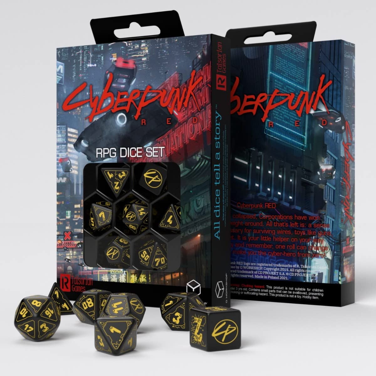 Q Workshop - Set De Dados Q-workshop Cyberpunk Red Wet Work Con 7 Dados