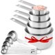 thumbnail image 2 of Juego de tazas y cucharas medidoras Laxinis World de acero inoxidable, 10 piezas, 2 of 8