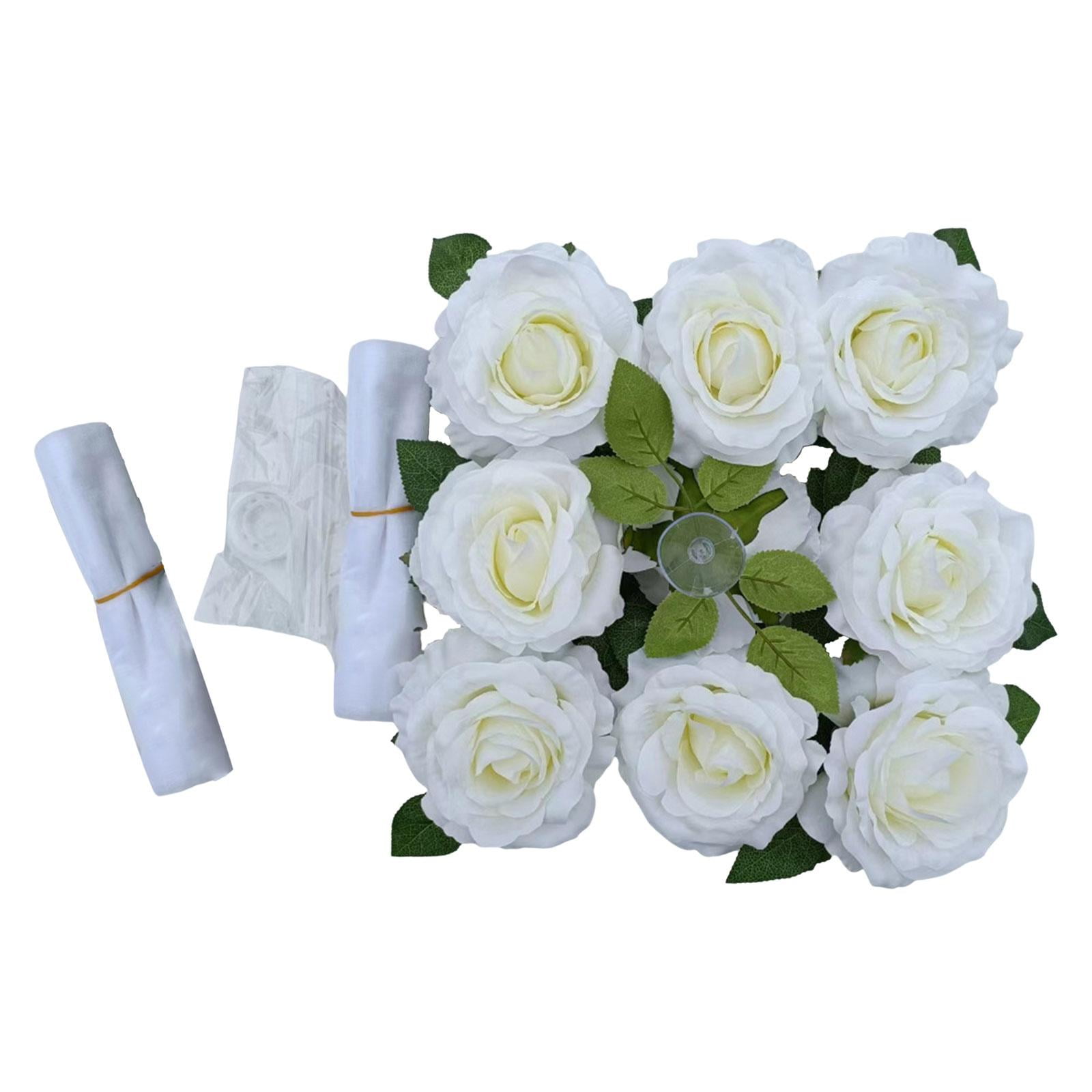 Bothyi - Cintas De Decoración De Flores Delanteras De Coche De Boda Diy Para Ceremonia Festival Iglesia Blanco