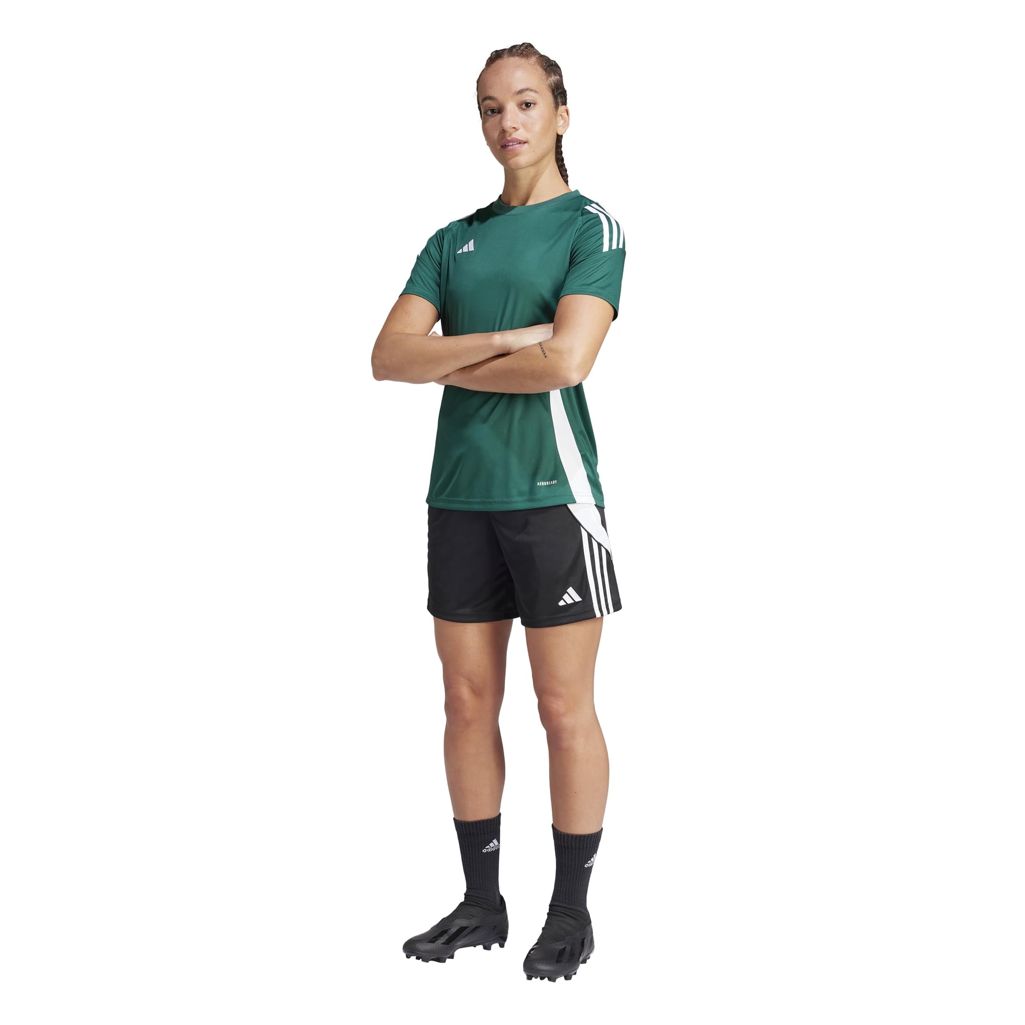 Camiseta Adidas Tiro 24 Team Para Mujer, Color Verde Oscuro/blanco, Talla M