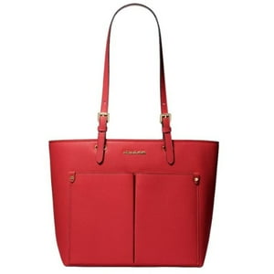 Cartera Michael Kors Womens Jet Set Travel Medium Double Pocket Tote Bag Bright Red