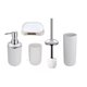 thumbnail image 2 of Set Baño 4 Piezas Taza Jabonera Dispensador Escobilla Blanco, 2 of 4