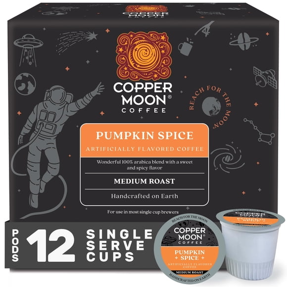 Cápsulas de café con forma de luna de cobre y especias, tostadas medianas, 12 unidades