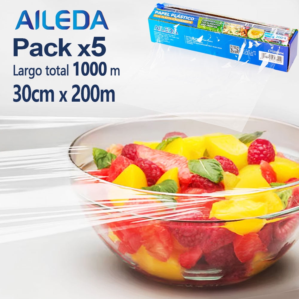 Film Plástico Aileda Para Conservar Alimentos 200 M * 30cm En Total 5 Cajas