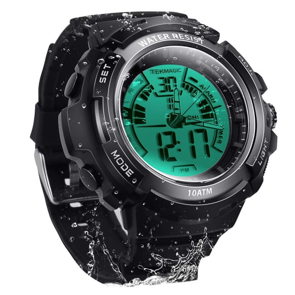 Reloj de buceo TEKMAGIC 10 ATM resistente al agua con cronómetro y alarma