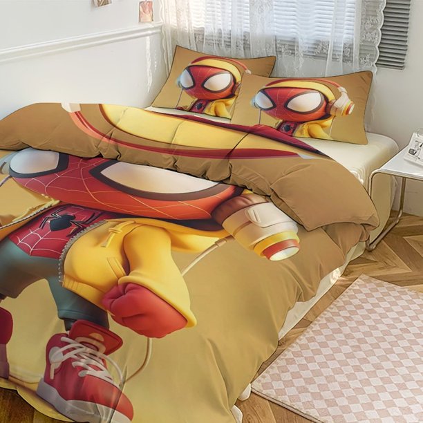 Spidey & His Amazing Friends Ghost Spider Gwen 3 Piece Bed Set - Bedding Includes Comforter & Pillow Shams -Kids Bedding Bed Sheets