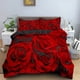 thumbnail image 1 of Floral Red Rose Romantic Flowers Valentine's Day Bedding Set Boys Girls Duvet Cover Pillowcase Bed Kids Adult Bed Sheets, 1 of 5
