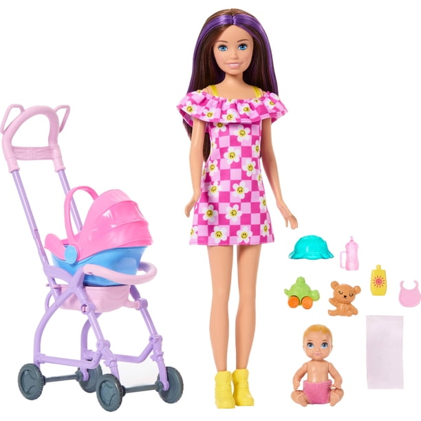 Set de juego Barbie Skipper Babysitters con muñecas y cochecito