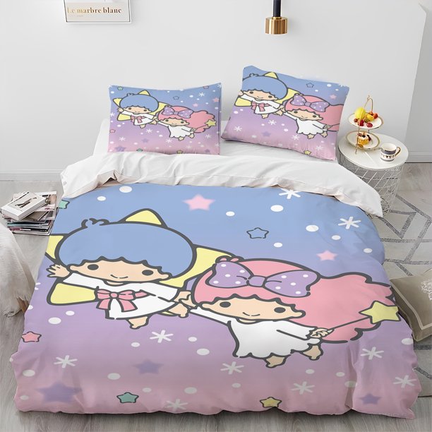 v2107 Bed Sheets Little Twin Star Cartoon Comforter Bedding Set,Duvet Cover Bed Set Quilt Cover Pillowcase,Queen Bedding Set Adult Girl 3-Piece Bedding Set (1 Duvet Cover + 2 Pillow Shams) Bed Sheets