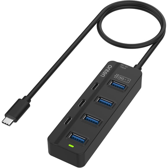 Hub USB-C Onten de 7 puertos, 4 USB 3.0 a 5 Gbps