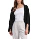 thumbnail image 1 of Cárdigan de Lino para Mujer Primavera Verano 3/4 Mangas Abiertas Frente Suelto Cubiertas Ligeras S Negro, 1 of 6