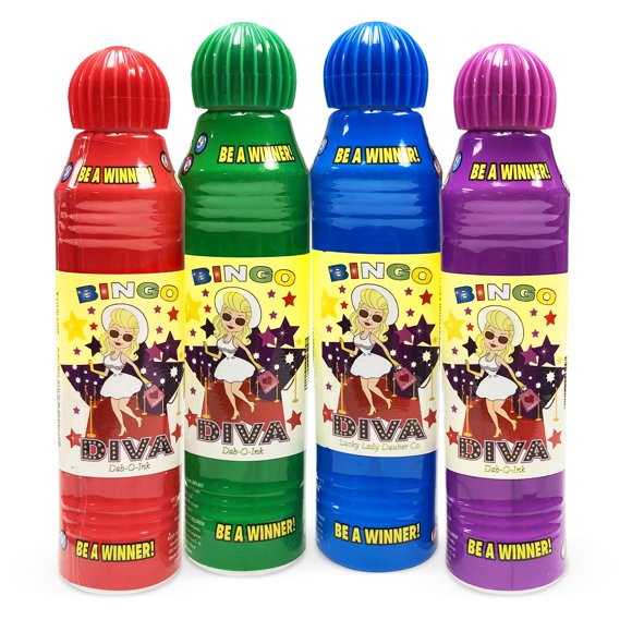 Bingo Daubers Lucky Lady Dauber Co. Bingo Diva, paquete de 4