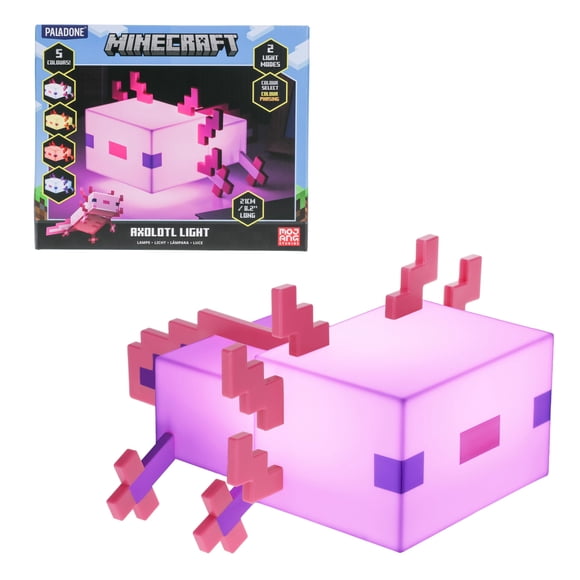 Night Light Paladone Minecraft Axolotl con 5 modos de color