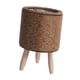 thumbnail image 4 of Cesta tejida para planta con patas Cesta Maceta Piso Maceta Exhibición Estable Moderna Cesta de mimbre Maceta para salón Dormitorio Café , Cilindro Marrón Oscuro, 4 of 5
