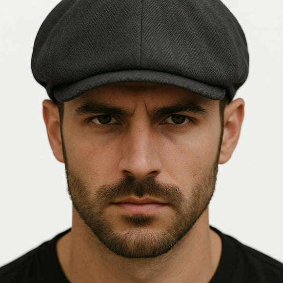 Boina Hombre Estilo Peaky Blinders Vintage Urbana Elegante Negro Estandar Lisa