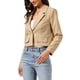 thumbnail image 4 of INSPIRE CHIC Blazer Recortado para Mujer con Cuello de Solapa para Oficina de Trabajo Chaqueta de Traje de Manga Larga Blazers de Negocios M Caqui, 4 of 6