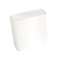 Bothyi - Papelera De Baño Estrecha Y Delgada Rectangular Para Inodoro, Papelera Multiusos, Color Blanco