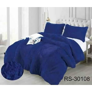 Aladdins Shop - Cobertor De Invierno Peludo Con Chiporro 2 Plazas Color Azul Rey