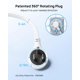 thumbnail image 2 of Cable de extensión TROND Flat de 6 pies con enchufe giratorio de 360°, blanco, 2 of 7