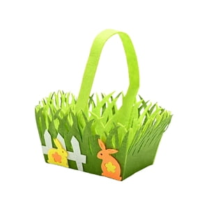 Magideal - Encantadora Canasta De Bolso De Pascua Para Niños Tela No Tejida Suministros De Artesanía De Pascua Lindo Patrón De Pascua Cosas Juguetes Cestas Versá Conejito Naranja