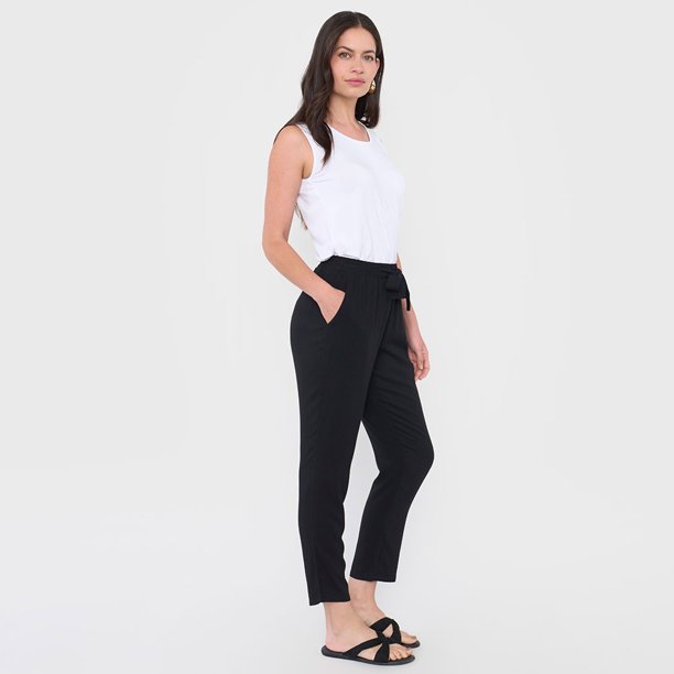 Lazo Negro Pantalon De Lazo Dama PANTALÓN WIDE LEG BORDADO LAZO