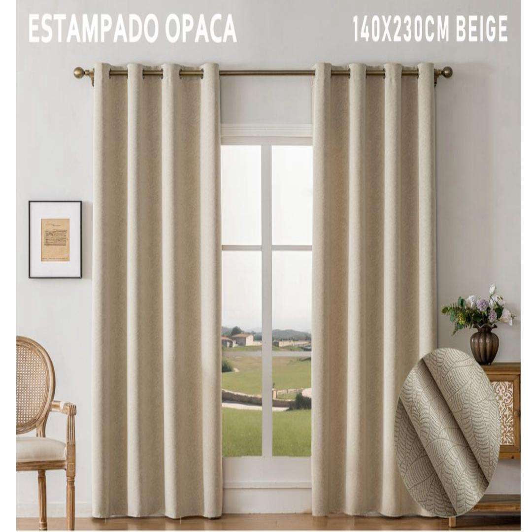 Oem - Cortina Visillo 2 Paños Cortina 8 Anillos Deco 140x230cm
