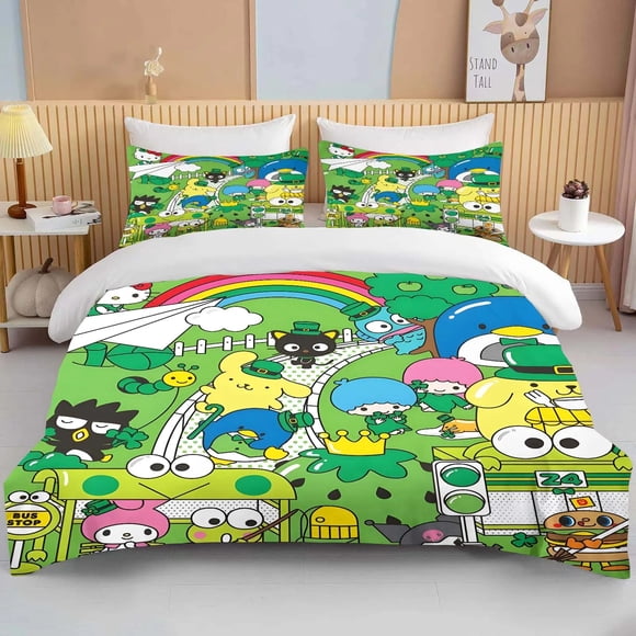 Sanrio Down Quilt CoverBedding Set Printed Soft Set LuxuryChildren's Princess Room Quilt CoverFull Size Decoration Gifts Bed Sheets