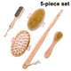 thumbnail image 1 of Juego de cepillos corporales de cepillado en seco para drenaje linfático y exfoliación de la piel. Kit de spa con cerdas naturales. Exfoliante de espalda con mango largo, masajeador y facial para una, 1 of 8