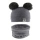 thumbnail image 5 of 2 unids conjunto bebé invierno cálido punto sombrero infantil niño pom beanie cap gris, 5 of 5