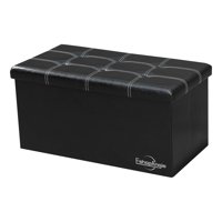 Genérico - Banqueta Baul Puff Organizador Plegable Negro 76X38Cm