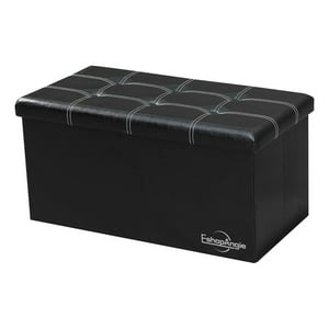 Genérico - Banqueta Baul Puff Organizador Plegable Negro 76X38Cm