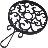 Magideal - Salvamanteles De Hierro Redondo, Rústico, Decorativo, Protector De Mesa, Resistente, Para Platos Calientes, Para Decoración De Mesa De Comedor Y Encim Encaje Grande