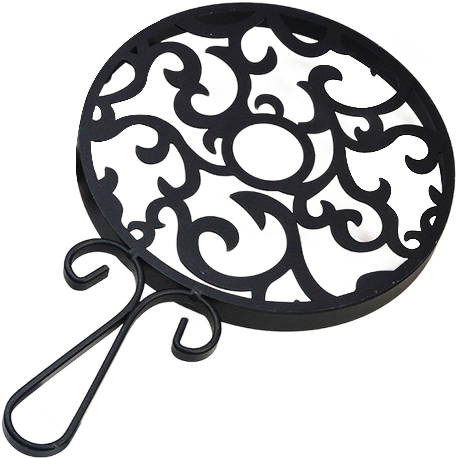 Magideal - Salvamanteles De Hierro Redondo, Rústico, Decorativo, Protector De Mesa, Resistente, Para Platos Calientes, Para Decoración De Mesa De Comedor Y Encim Encaje Grande