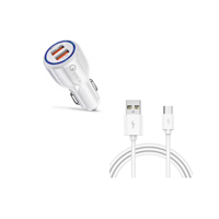 Genérico - Cargador Adaptador Auto Para Celular Doble Usb + Cable Usb-C