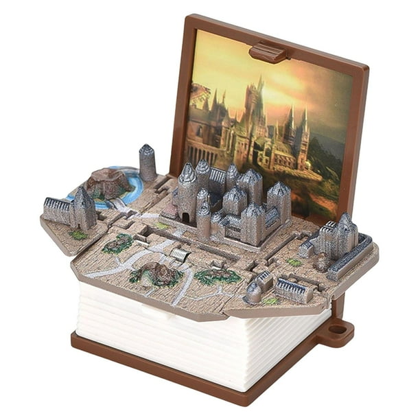 Figura Plegable Libro Llavero Dedo Juguete Para Regalo De Cumpleaños Niños Niños Castillo Marrón