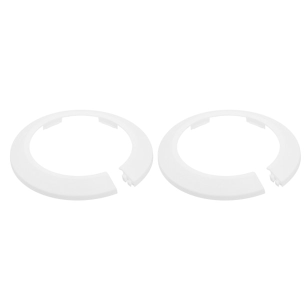 Placa de Escudo, 2Pcs 90mm - Ajuste para Brida de Tubería Dividida de 3.5" de Diámetro Exterior, Collar de Cubierta de Tubería de Agua, Placas de Cubierta de Plomería de Plástico PP (Blanco)