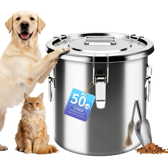 Contenedor de alimentos PRRPRR 23 kg hermético de acero inoxidable