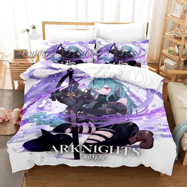Arknights Bedding Set Bed Set Aldult Kid Bedroom Duvetcover Sets GameKawaii