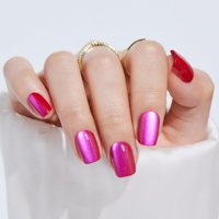 Press On Nails Findigit Short Square Berry Cat Eye