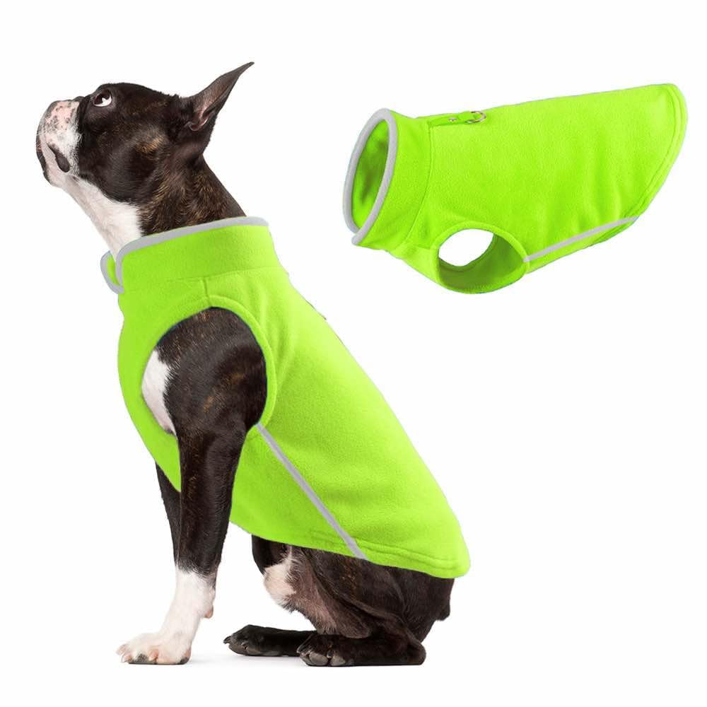 Chaleco Polar Jacko & Co Para Perros, Color Verde Neón, Para Mascotas Grandes