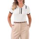 thumbnail image 1 of Camiseta de Trabajo Casual para Mujer con Manga Corta, Cuello Polo en V y Tejido de Punto Acanalado S Blanco, 1 of 6