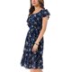 thumbnail image 4 of INSPIRE CHIC Vestido Midi Floral para Mujer Cuello Cuadrado Mangas Cortas con Volantes Dobladillo con Volantes Vestido de Línea A para Invitada de Boda de Verano Azul XL, 4 of 5