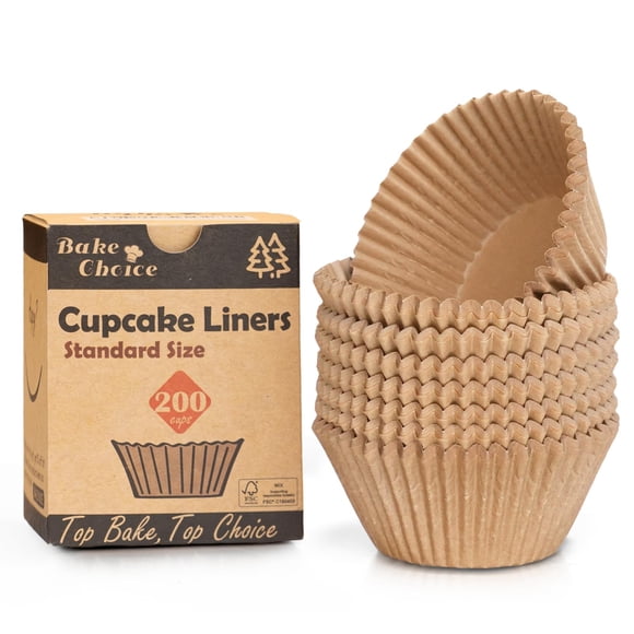 Forros para magdalenas Bake Choice, antiadherentes, 200 unidades, pergamino natural