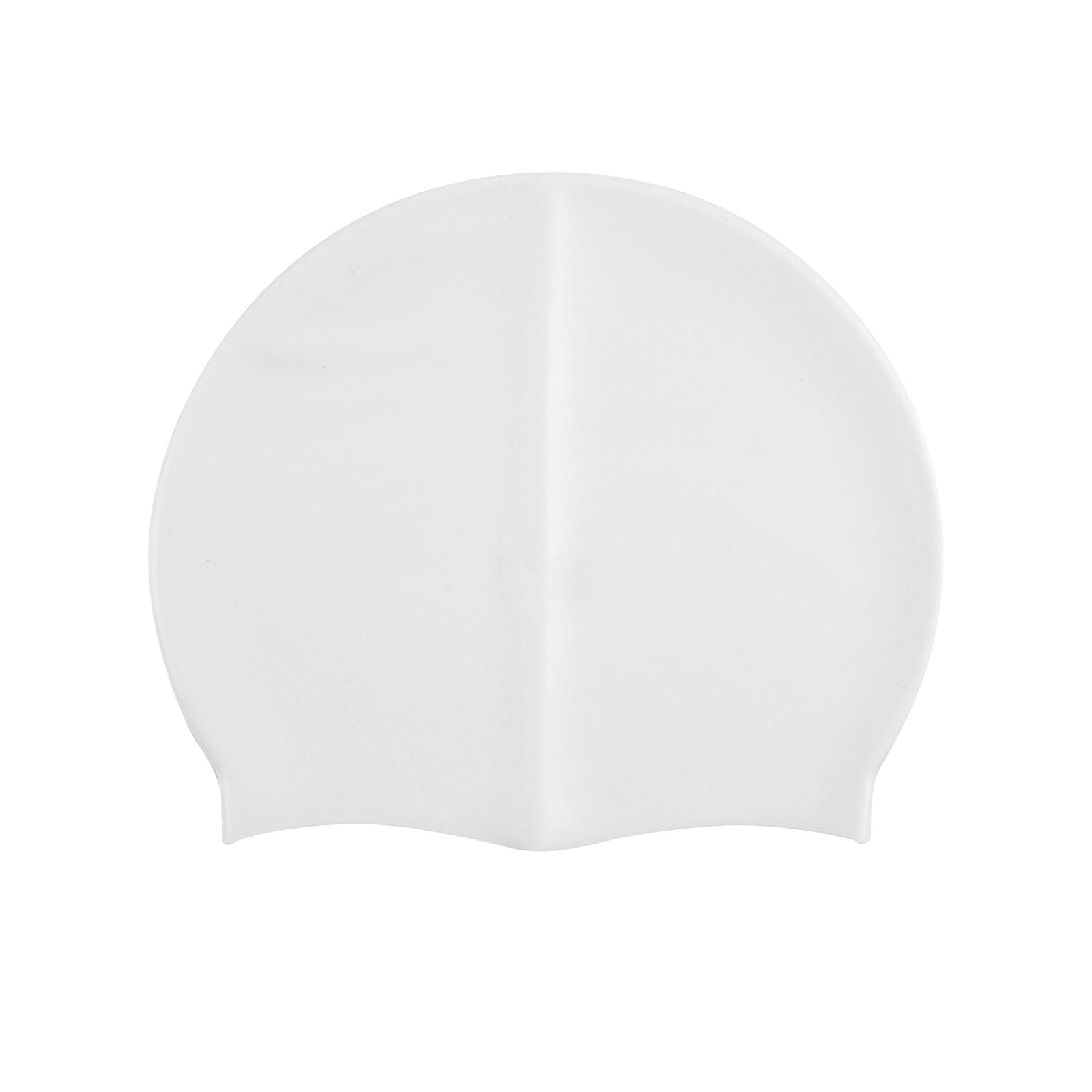 Ioensy - Gorro De Natación De Color Puro, Gorro De Natación De Silicona Para Deportes Acuáticos, Navegación, Pelo Largo, Blanco