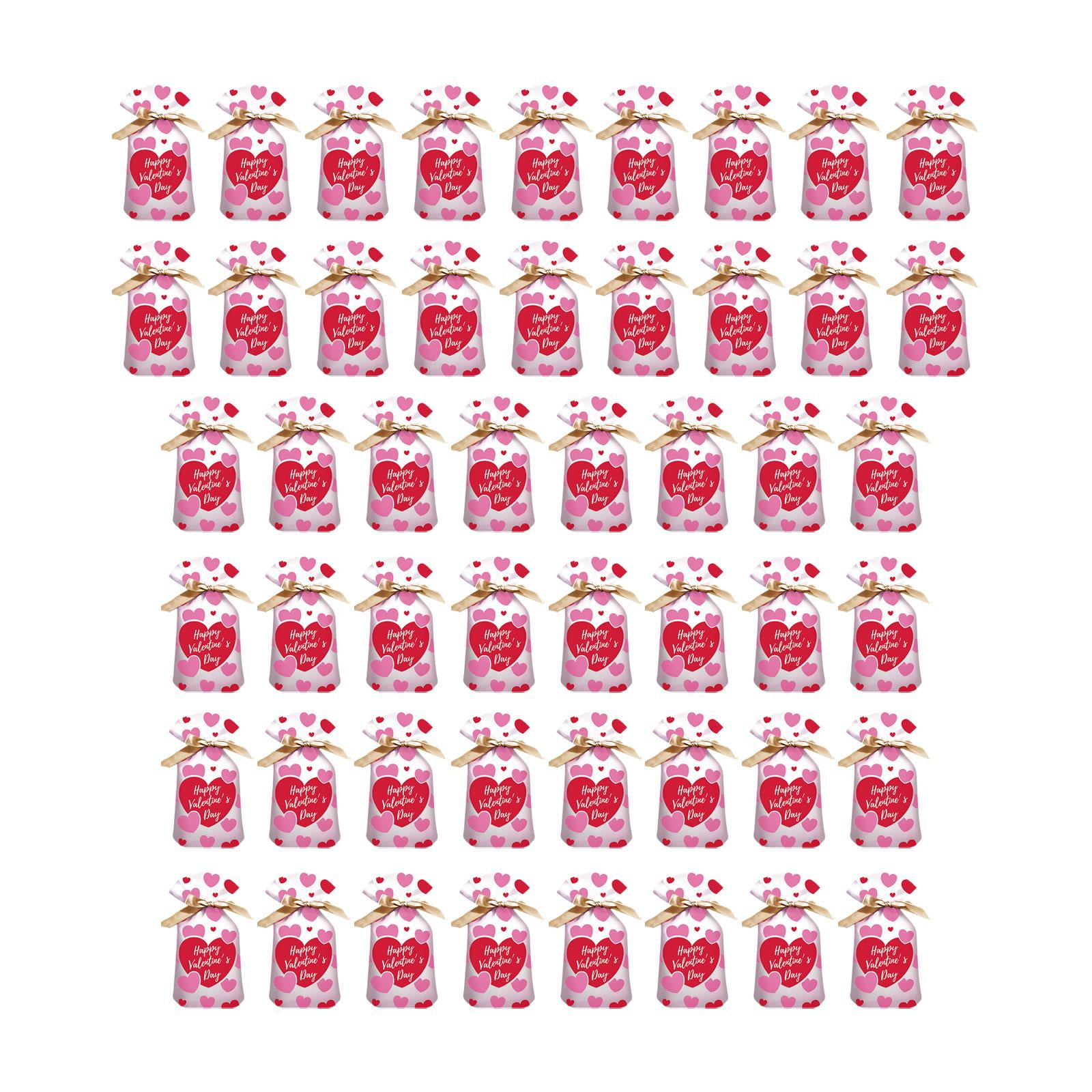 Bothyi - 50 Bolsas De Regalo Para El Día De San Valentín, Bolsas Con Cordón A Granel, Bolsas Con Cordón En Forma De Corazón