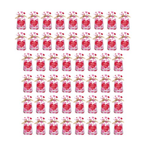 Bothyi - 50 Bolsas De Regalo Para El Día De San Valentín, Bolsas Con Cordón A Granel, Bolsas Con Cordón En Forma De Corazón