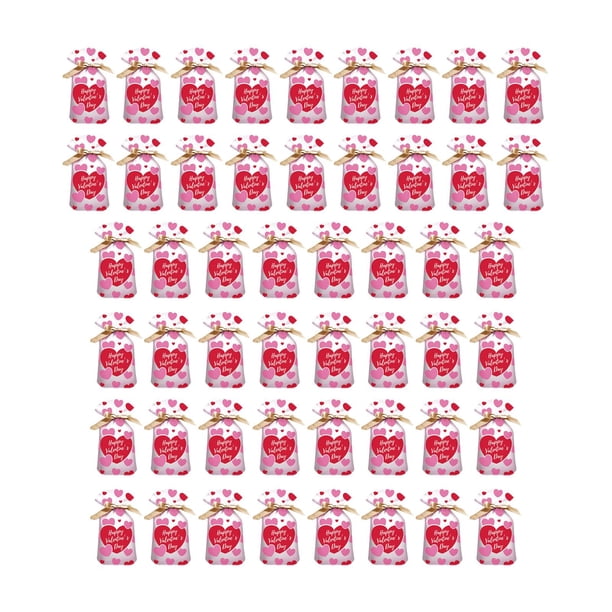 50 Bolsas De Regalo Para El Día De San Valentín, Bolsas Con Cordón A Granel, Bolsas Con Cordón En Forma De Corazón