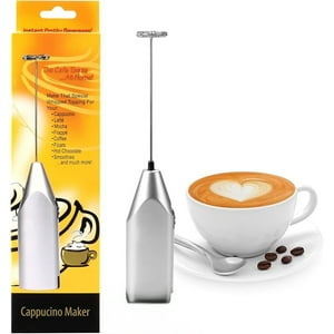 Veat00L - Batidora De Leche De Café, Mini Batidora Portátil, Batidora Eléctrica, Batidora Portátil De Acero Inoxidable, Batidora De Café, Batidora De Huevos, Para Café De Espuma De Leche, Familia, Fiesta