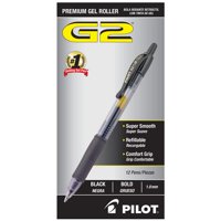 Bolígrafos De Gel Pilot G2 Premium Bold Point, 1 Mm, Negros, 12 Unidades